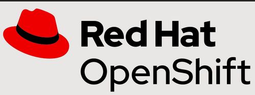 Logotipo da Red Hat, um chapéu estilo Fedora, da cor vermelha, seguido dos dizeres Red Hat Openshift