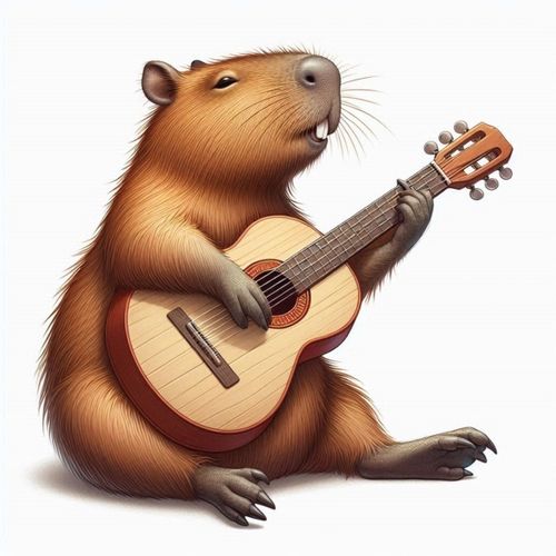 Capivara tocando violão